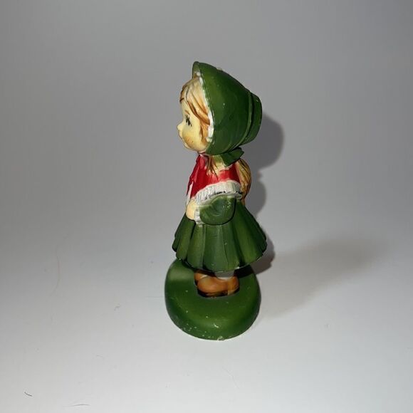 Vintage Antique Little Girl Holding Doll in Bonnet Sweet Figure What-Not Cute - Picture 4 of 7